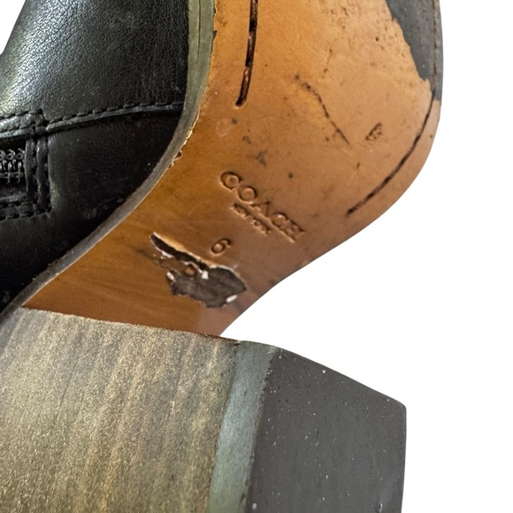 Coach Leather Hewes Bootie Ankle Boot Black Size 6 - Picture 13 of 16